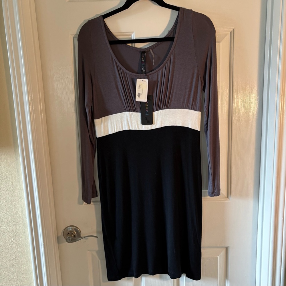 ANM Colours Colorblock Long‎ Sleeve Dress